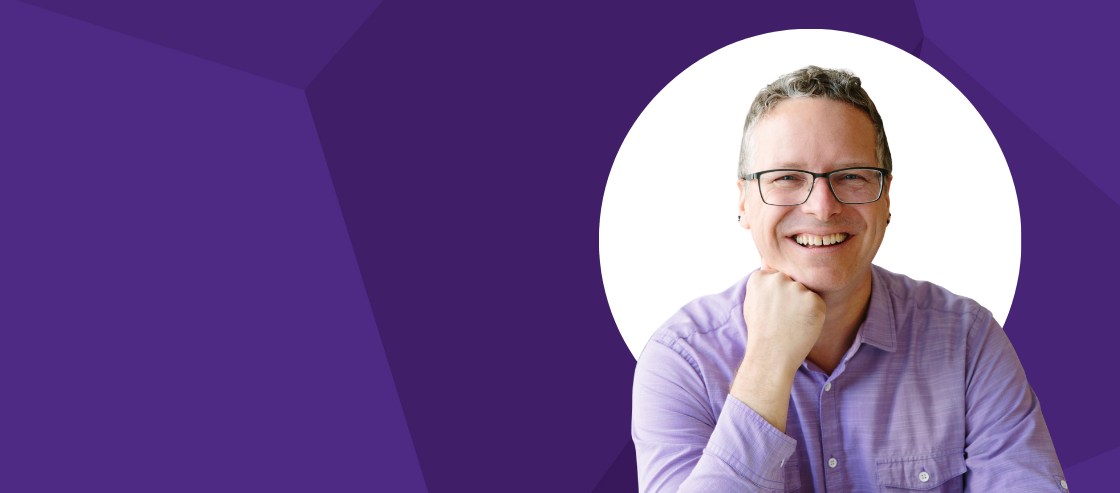 banner with photo of darren gergle